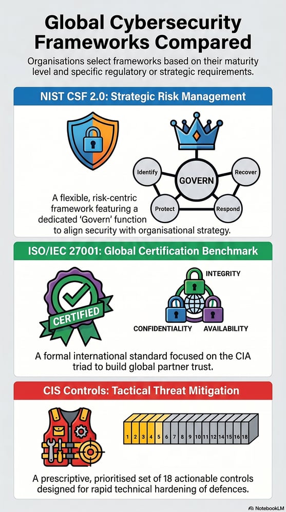 Global Cybersecurity Frameworks Compared